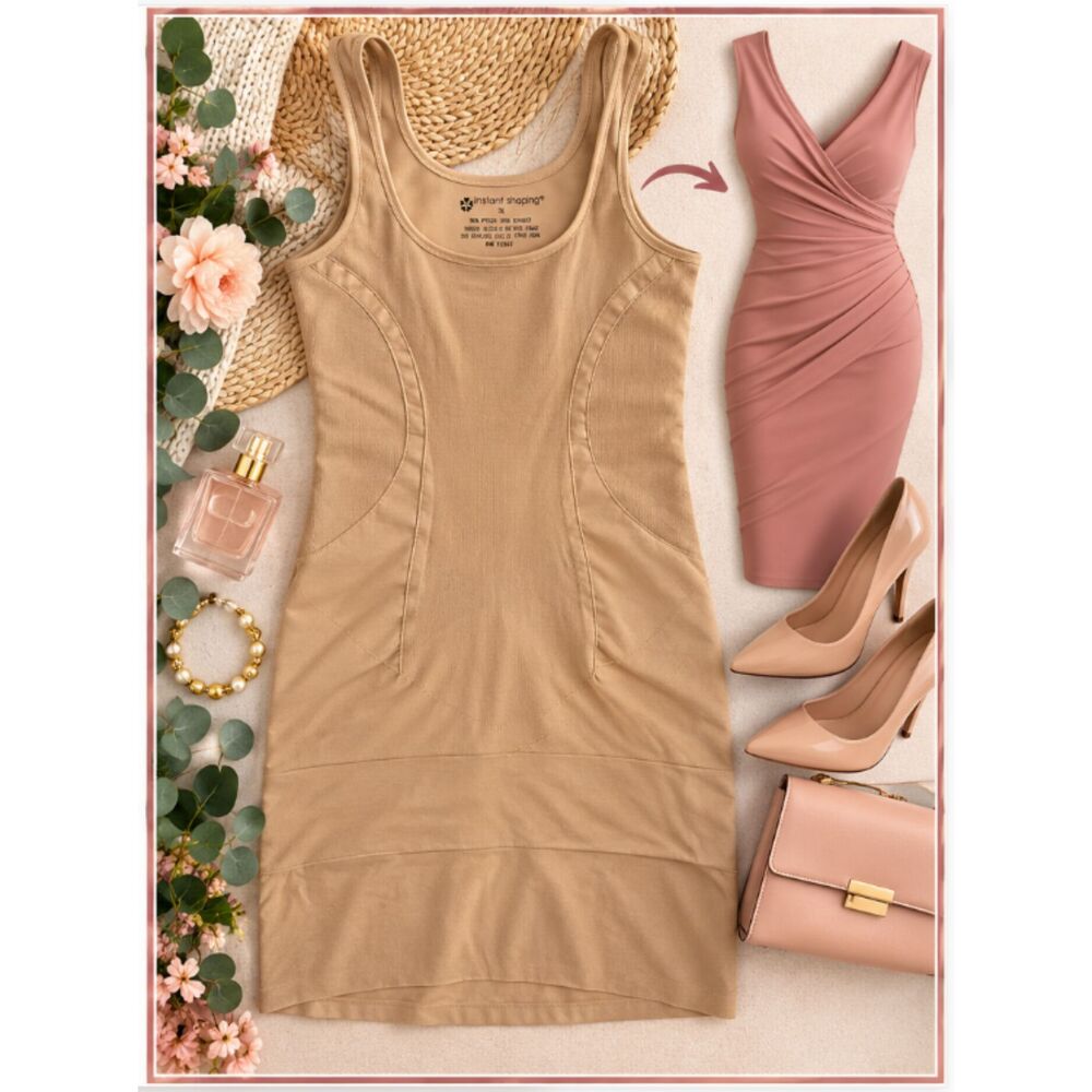 Instant Shaping XL Nude Compression Shapewear Slip Dress Body Shaper